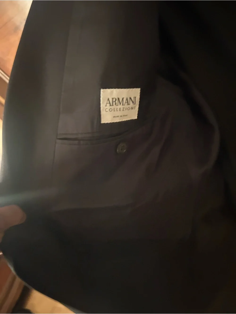 Giorgio Armani Black Men's Tuxedo Jacket with Satin Lapel